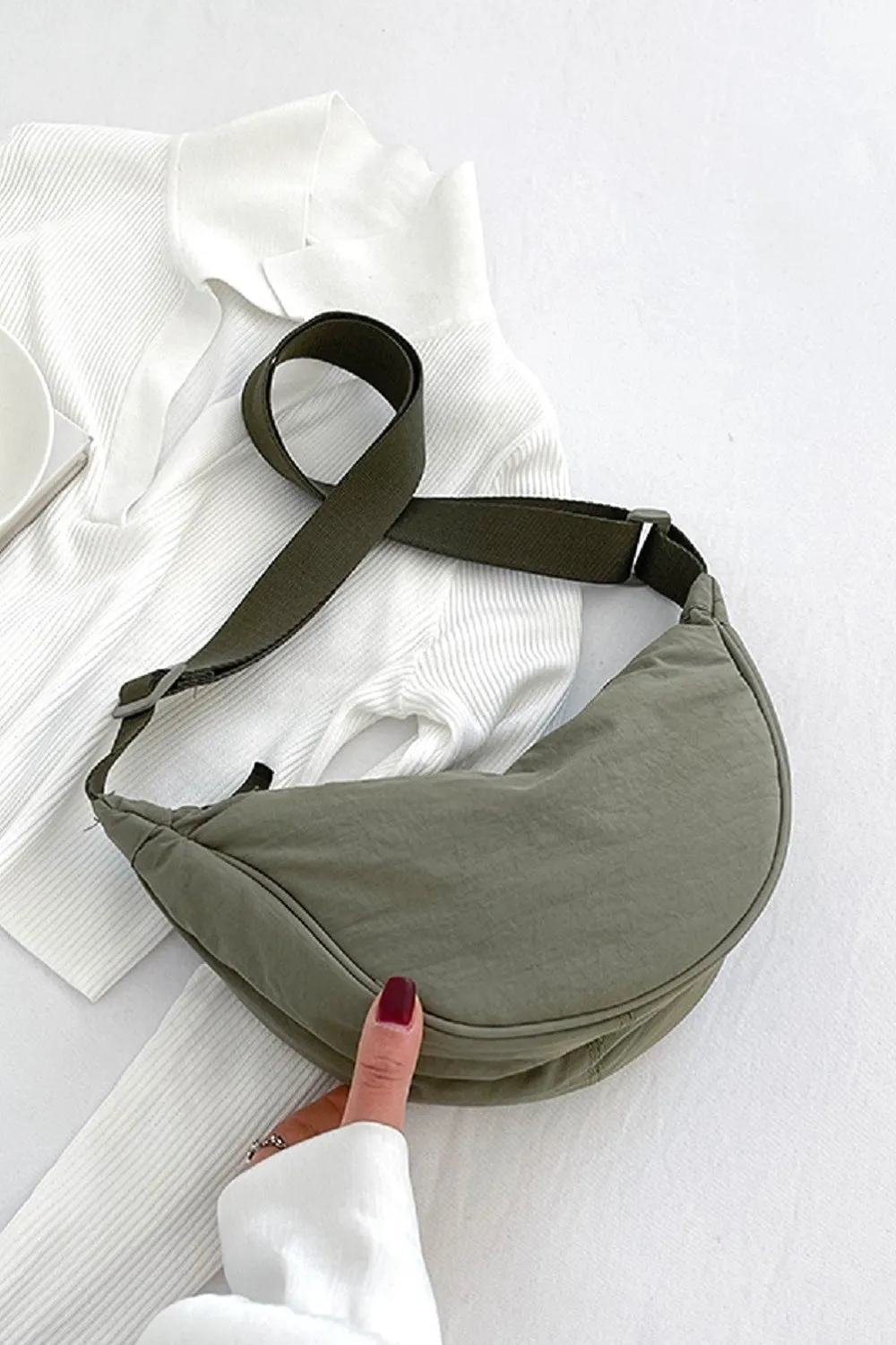 Round Mini Crescent Crossbody Shoulder Bag