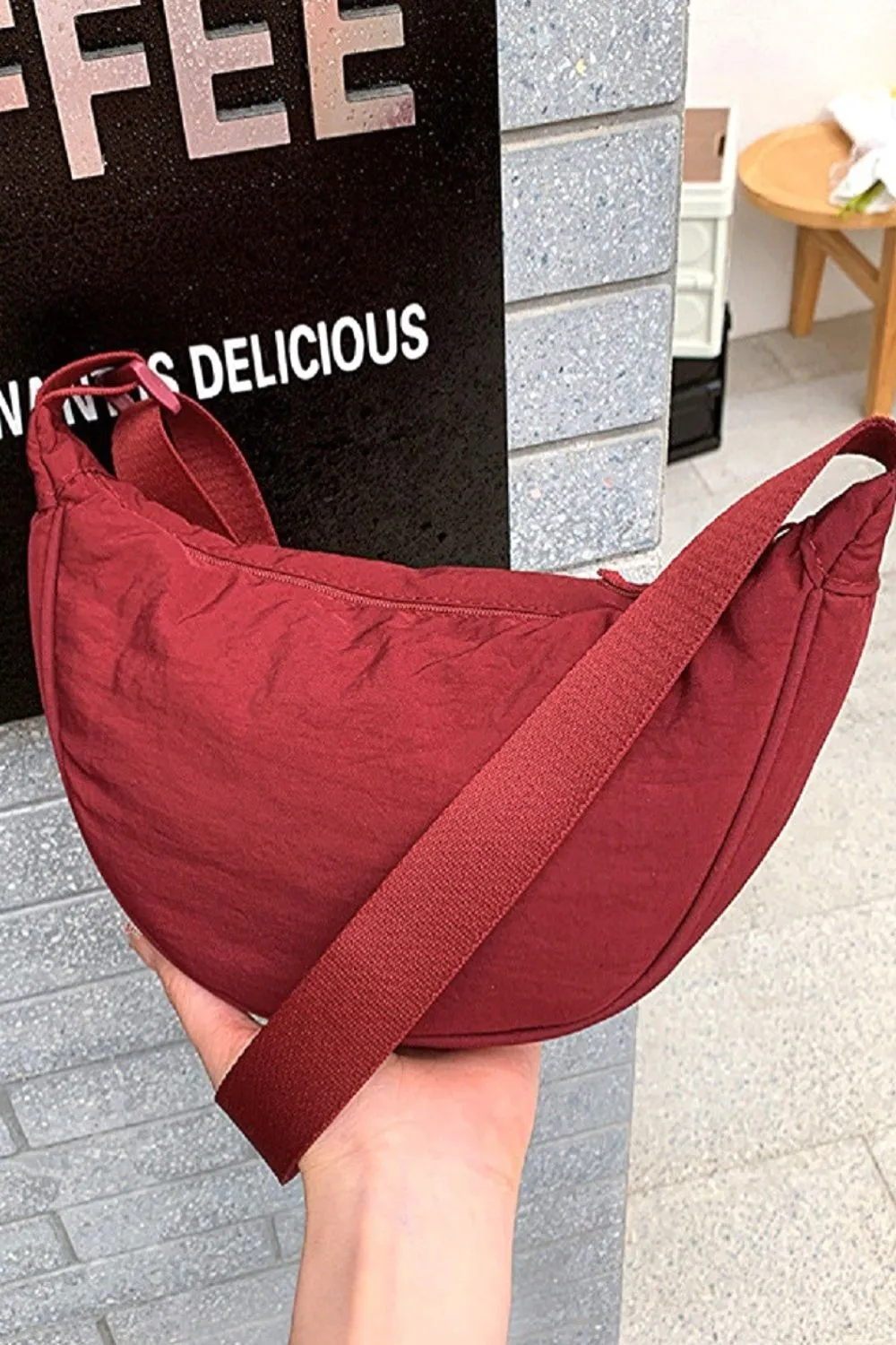 Round Mini Crescent Crossbody Shoulder Bag