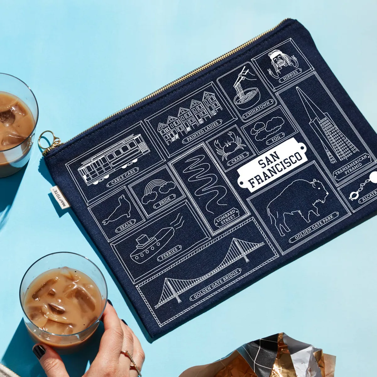 San Francisco Flat Zip Pouch
