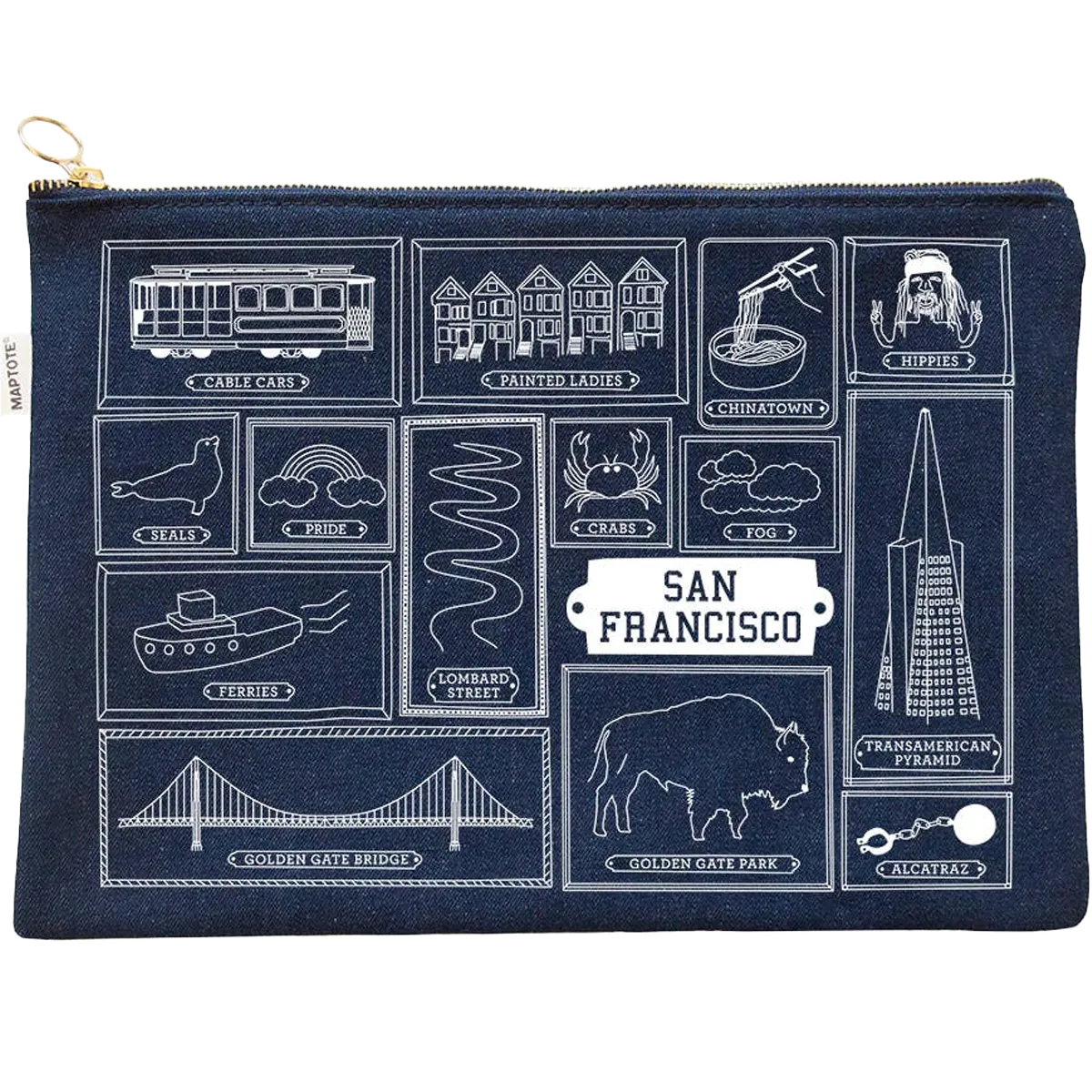 San Francisco Flat Zip Pouch