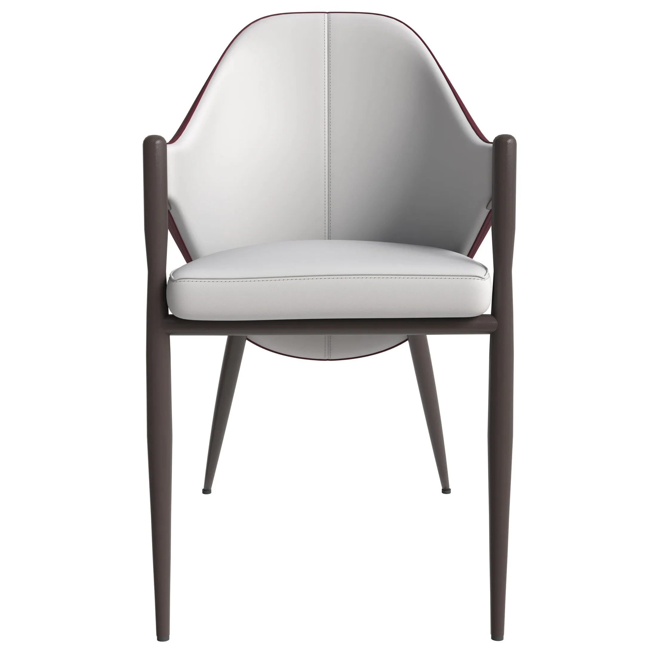 Sante Upholstered PU Leather Dining Chair with Iron Legs Set of 2