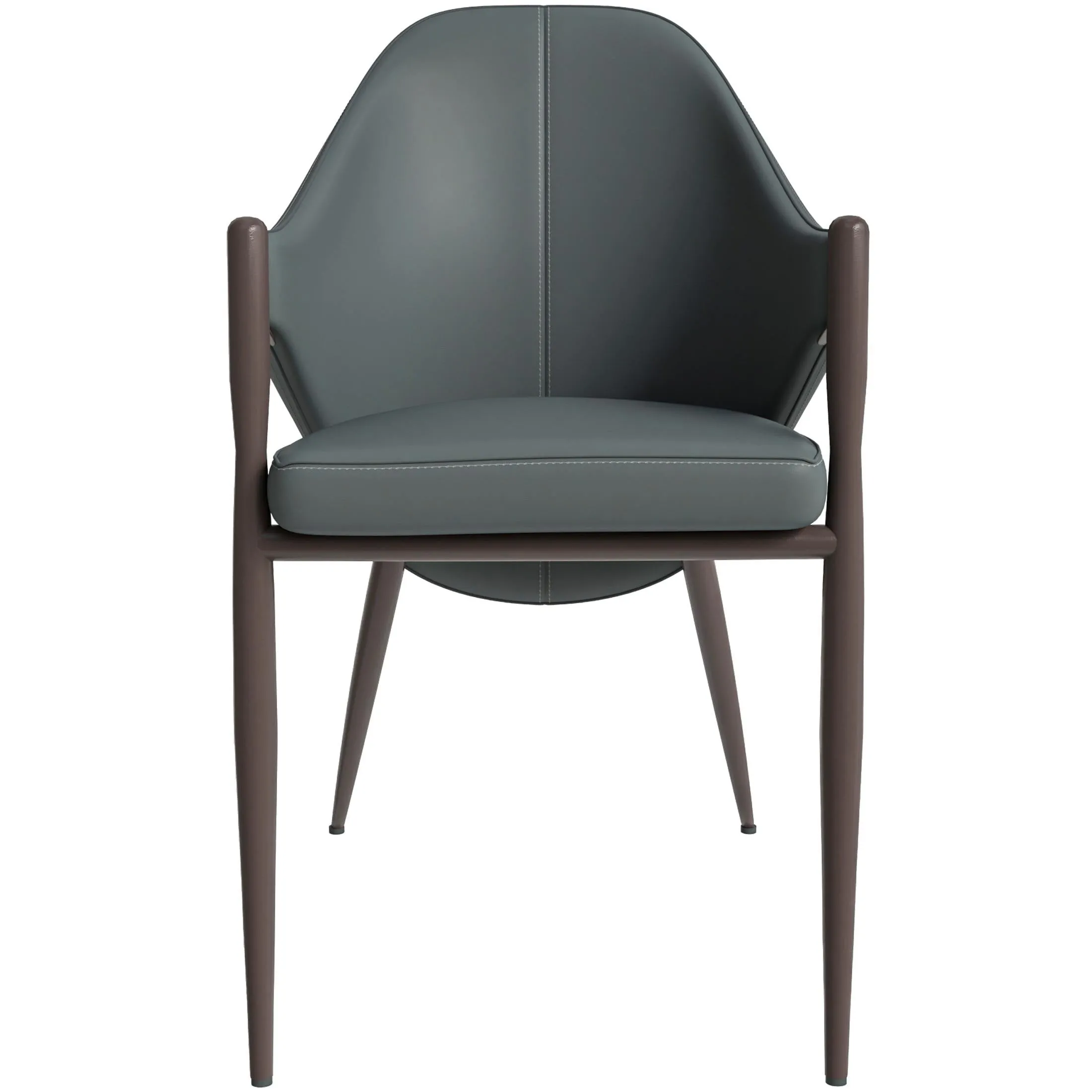 Sante Upholstered PU Leather Dining Chair with Iron Legs Set of 2