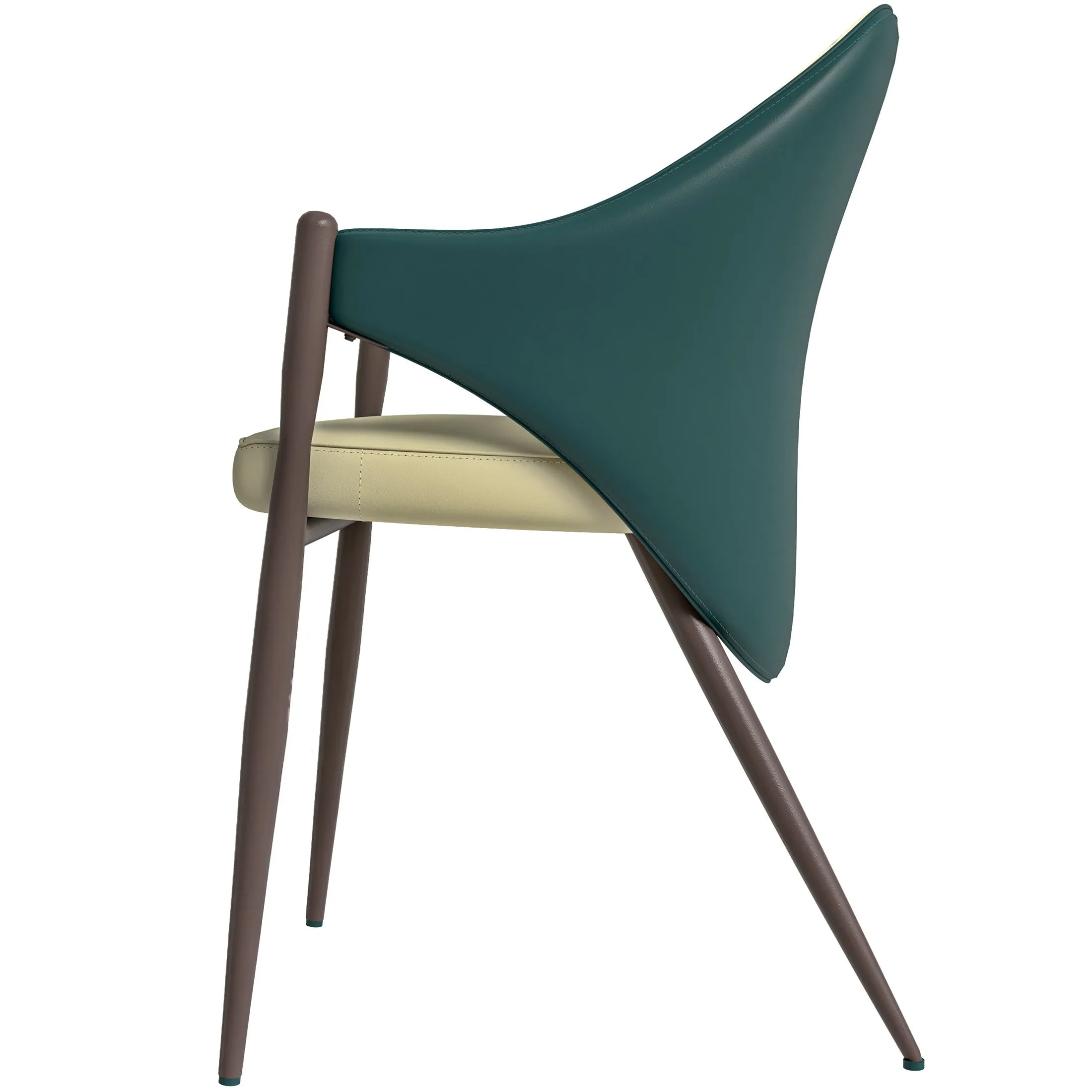 Sante Upholstered PU Leather Dining Chair with Iron Legs Set of 2