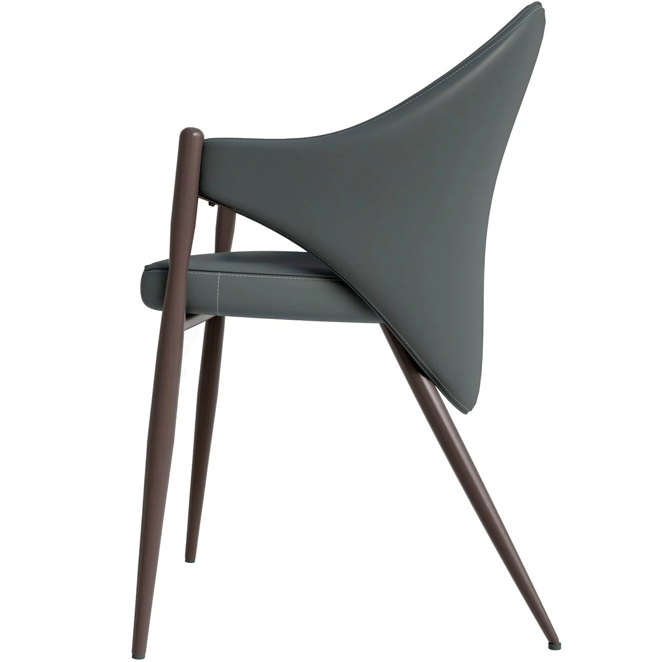 Sante Upholstered PU Leather Dining Chair with Iron Legs Set of 2