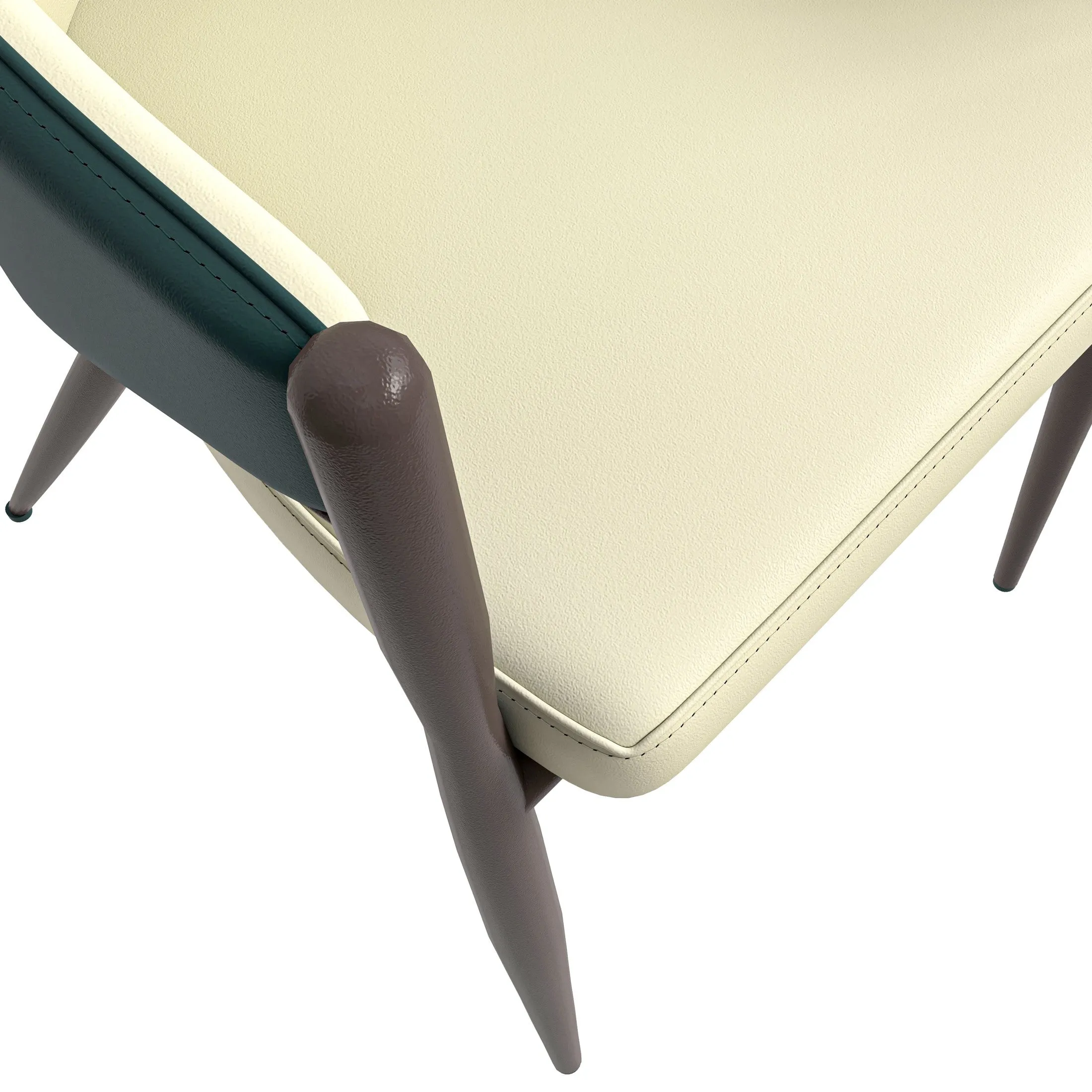 Sante Upholstered PU Leather Dining Chair with Iron Legs Set of 2