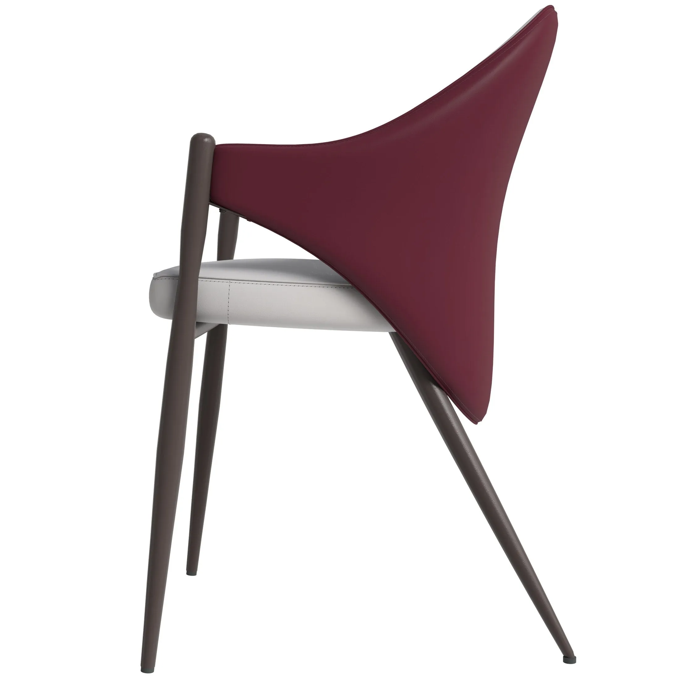 Sante Upholstered PU Leather Dining Chair with Iron Legs Set of 2
