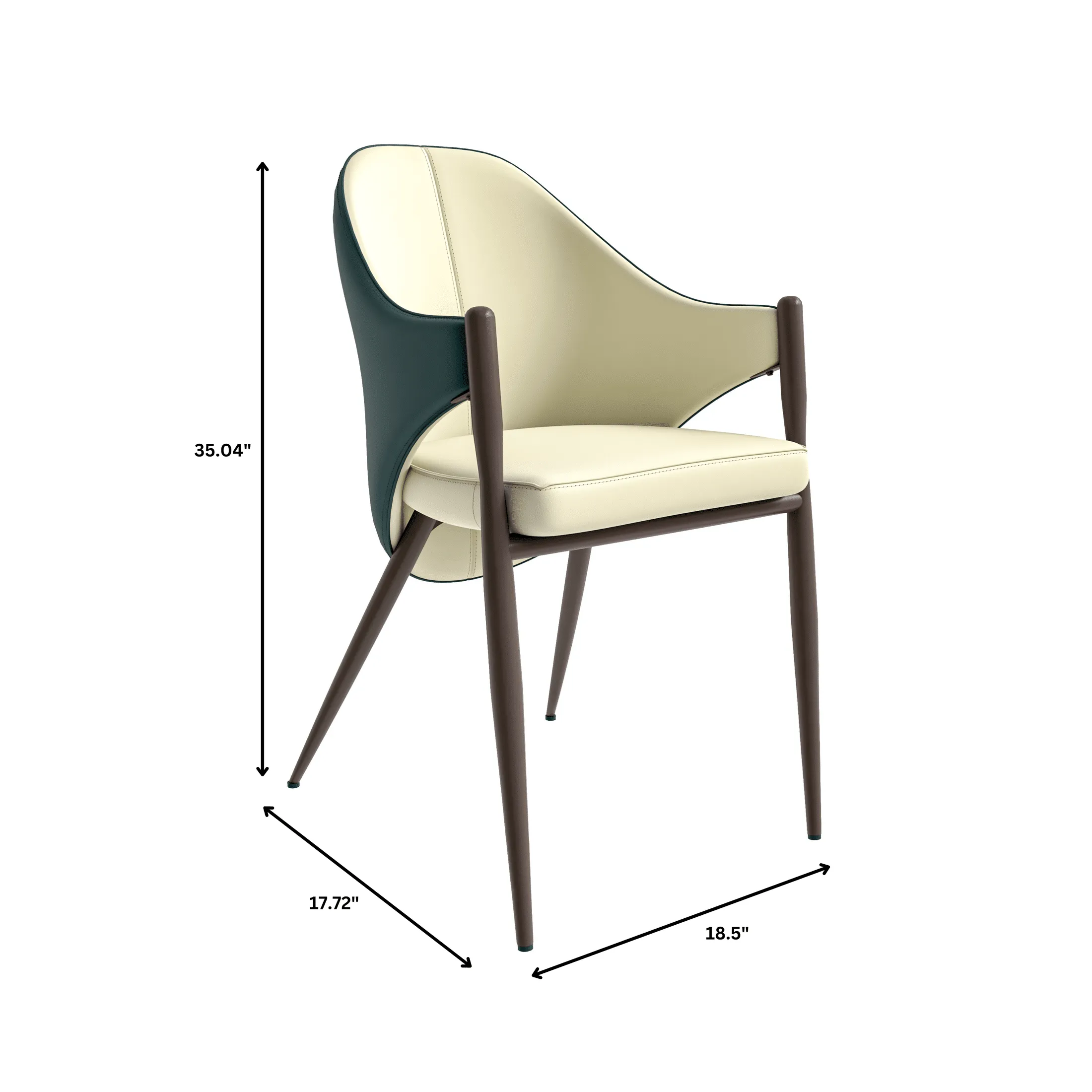 Sante Upholstered PU Leather Dining Chair with Iron Legs Set of 2