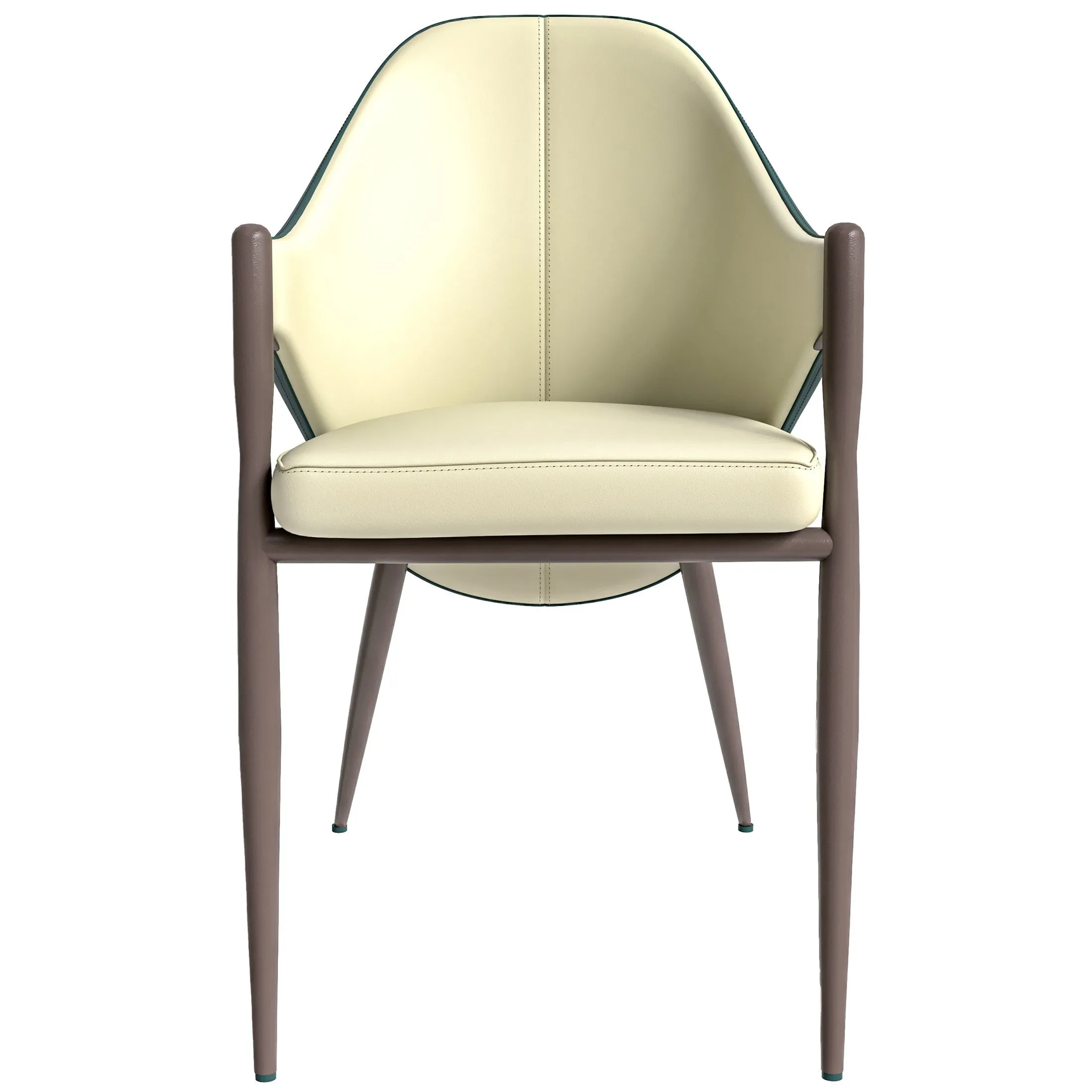 Sante Upholstered PU Leather Dining Chair with Iron Legs Set of 2