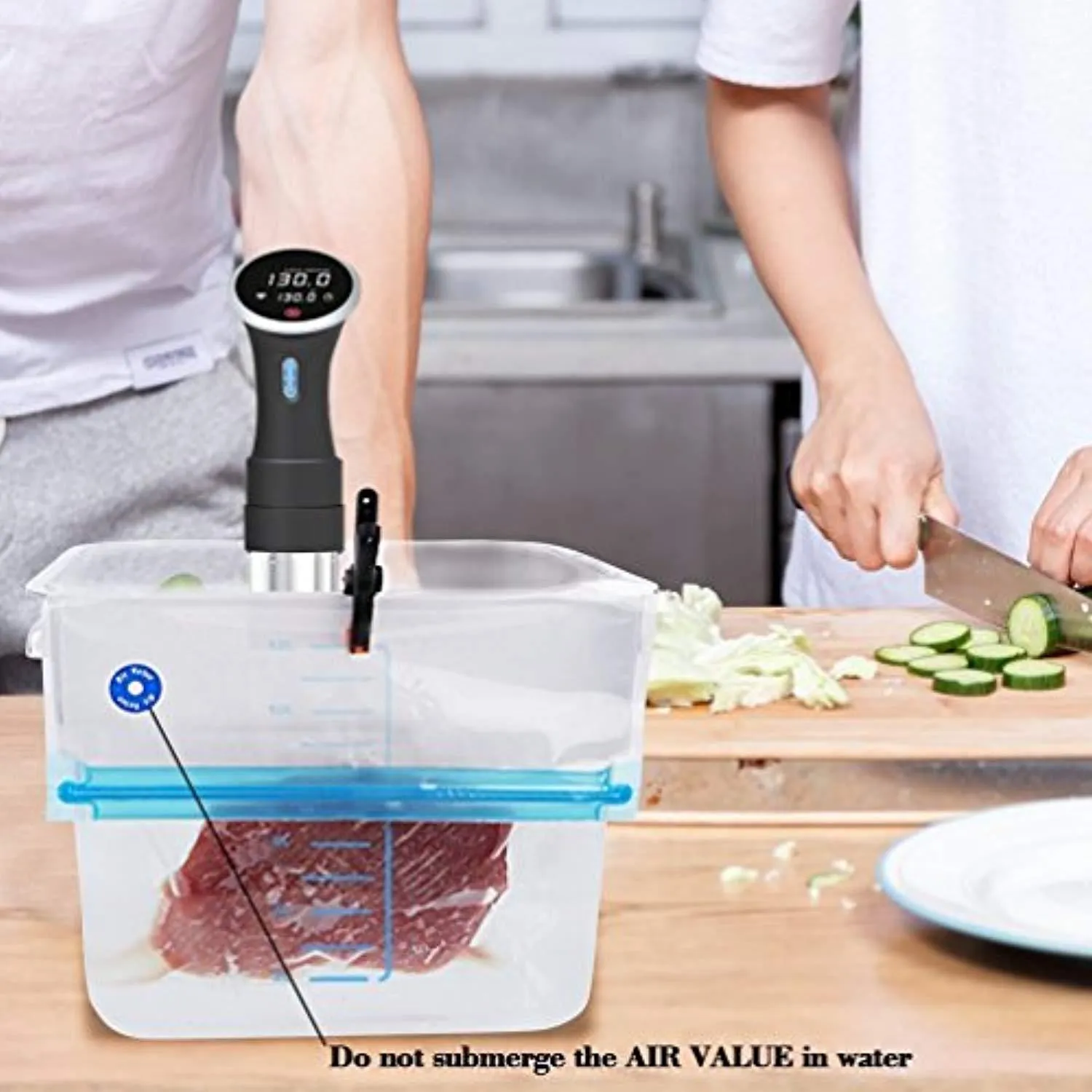 Sous Vide Bags Kit for Anova Cookers-20 Reusable BPA Free Food Vacuum Sealed Bags,1 Hand Pump, 2 Bag Sealing Clips and 4 Sous Vide Clips, Easy to Use, Practical for Food Storage & Cooking