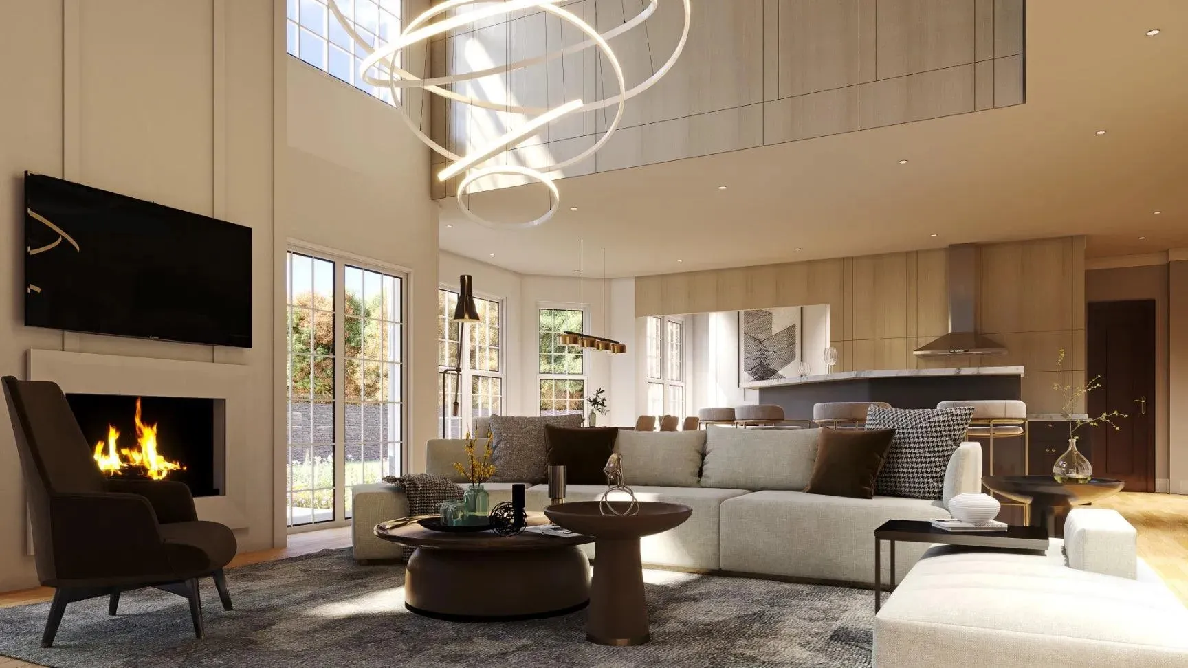 Spacious 5-bedroom home with grand foyer and outdoor living areas.