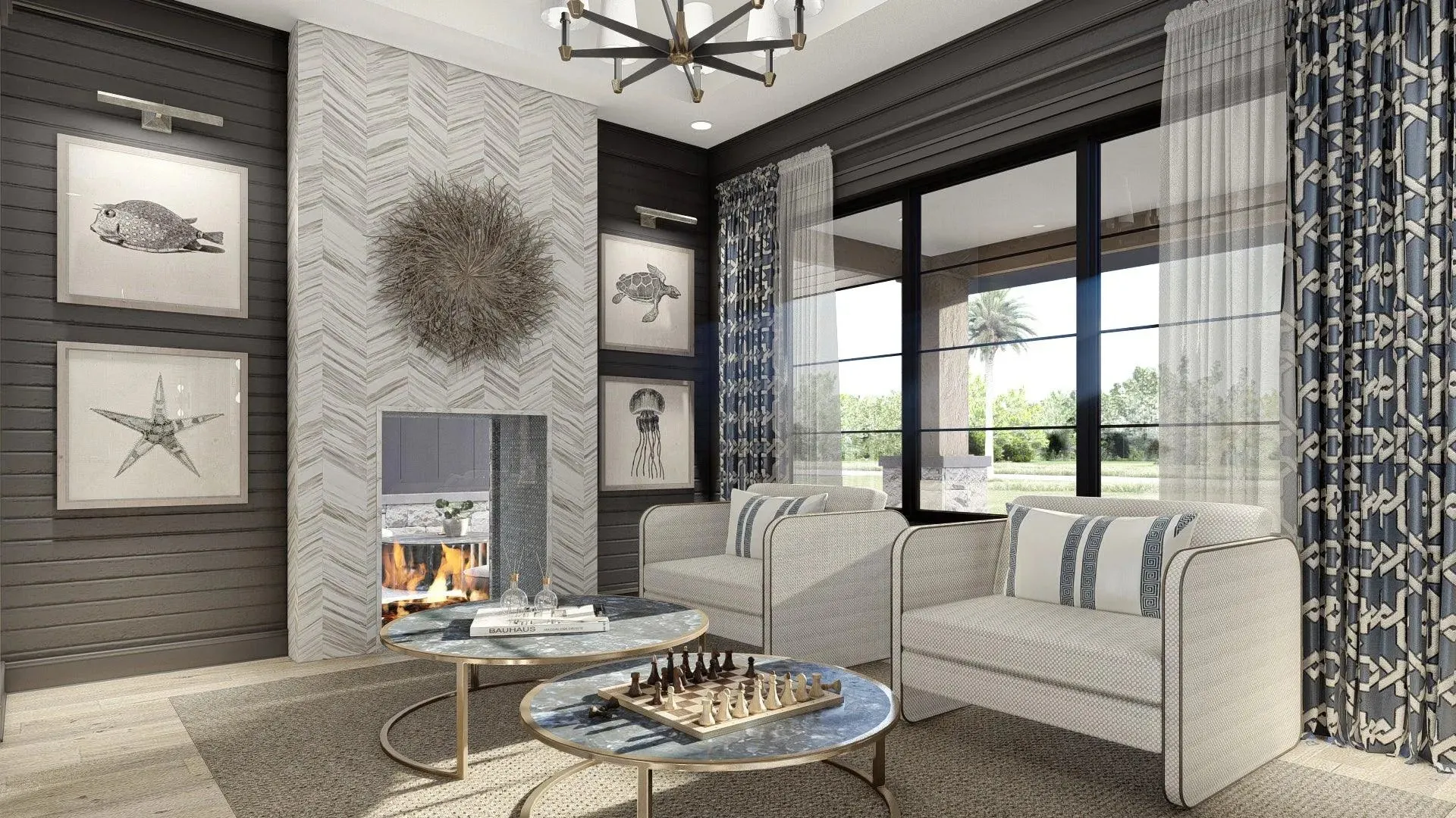 Spacious Five-Bedroom House Plan with Courtyard Garage