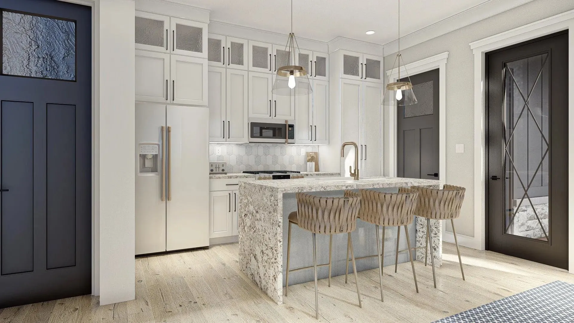 Spacious Five-Bedroom House Plan with Courtyard Garage