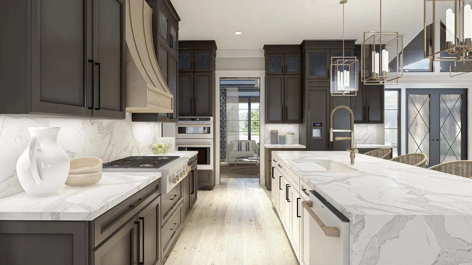 Spacious Five-Bedroom House Plan with Courtyard Garage