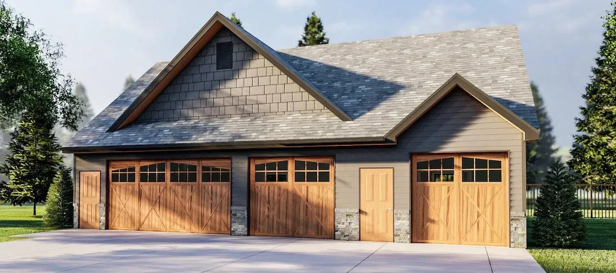 Spacious Garage Plan with Upper Living Area