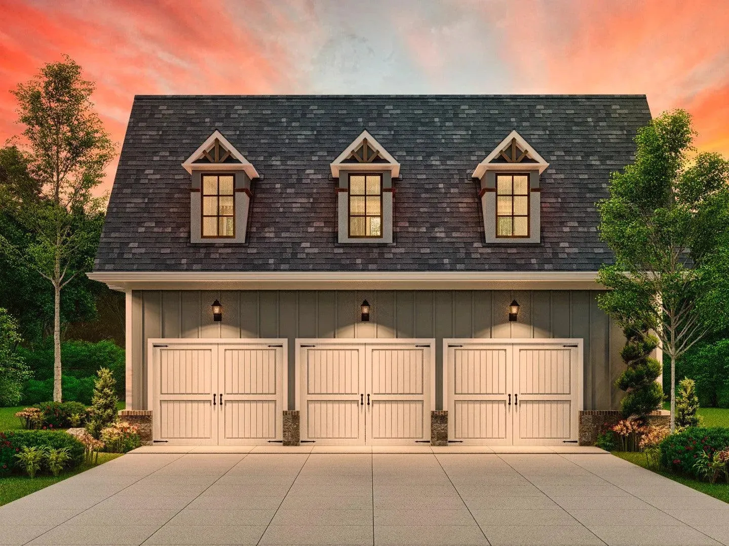 Spacious Garage with Ample Storage and Modern Design