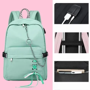 Teen Girls USB Backpack Bookbag Campus Travel Bag for High School Top Level