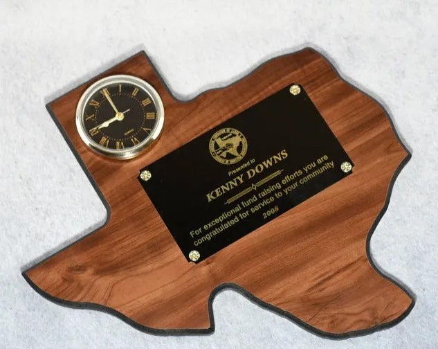 Texas Clock Plaque