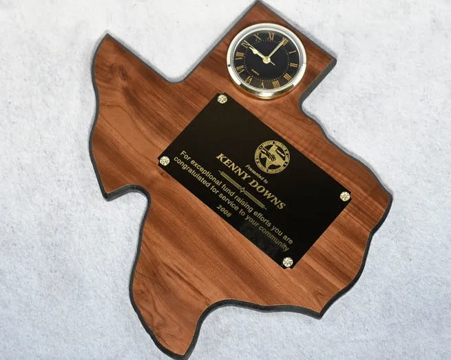 Texas Clock Plaque