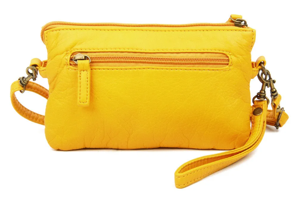The Anita Three Way Crossbody Wristlet - Honey Mustard
