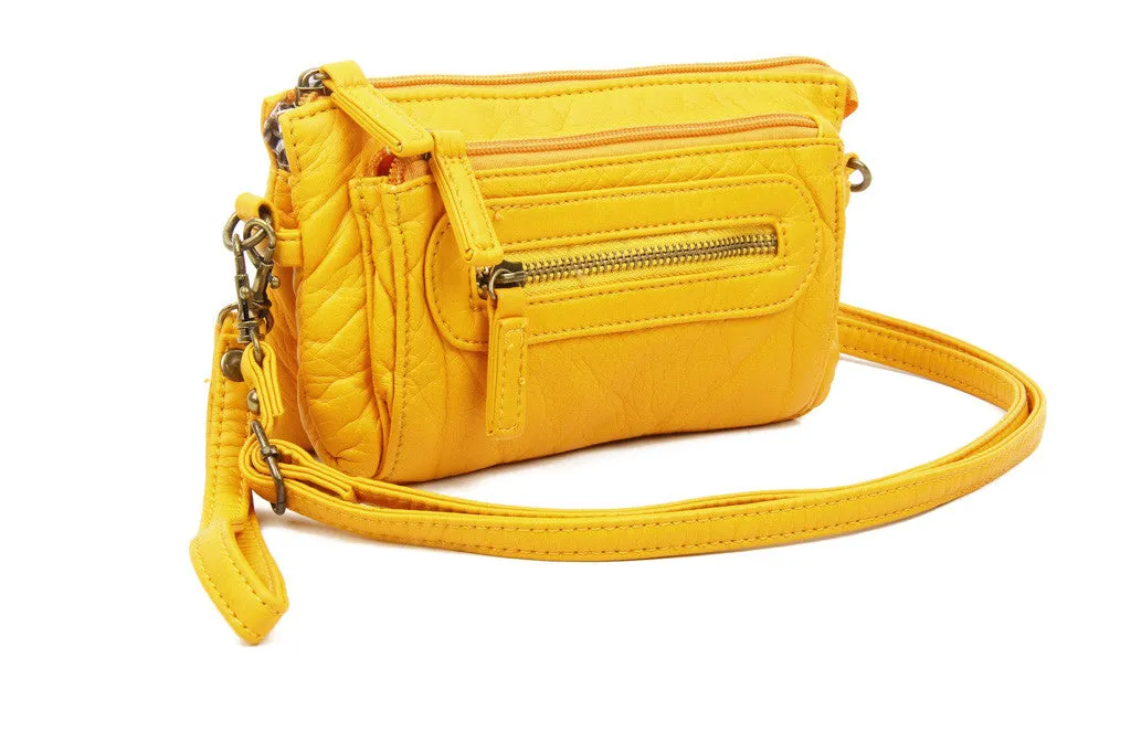 The Anita Three Way Crossbody Wristlet - Honey Mustard