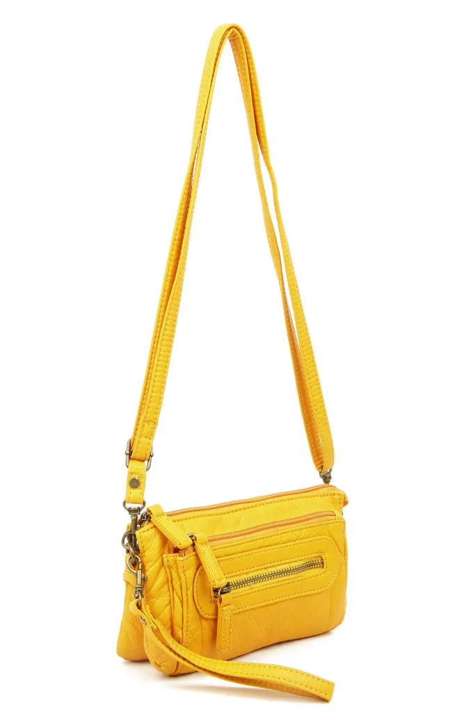 The Anita Three Way Crossbody Wristlet - Honey Mustard