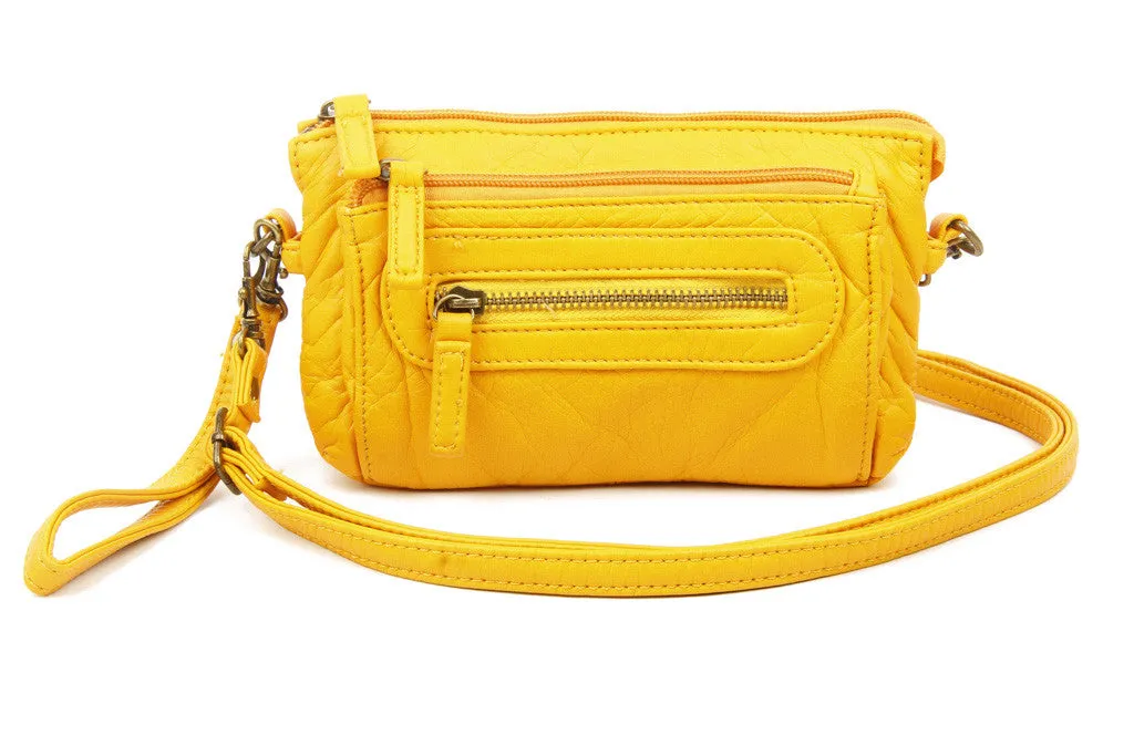 The Anita Three Way Crossbody Wristlet - Honey Mustard