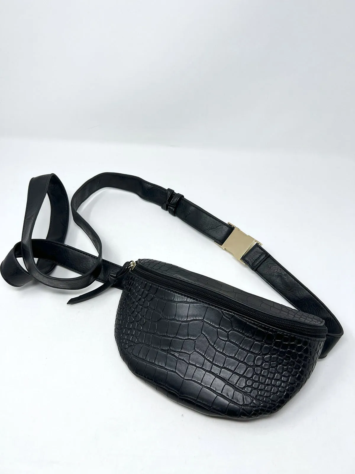 Torrid Black Croc Embossed Belt Bag Fanny Pack