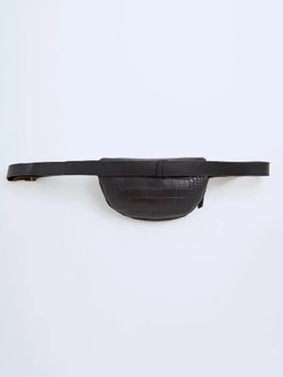 Torrid Black Croc Embossed Belt Bag Fanny Pack