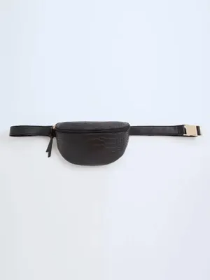 Torrid Black Croc Embossed Belt Bag Fanny Pack