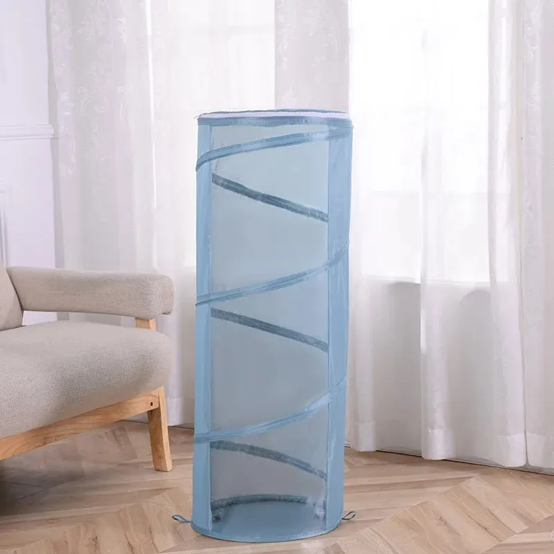 Transparent Cylindrical Toy Storage Bag – Dustproof Display Bucket for Plush Dolls & Children's Toys