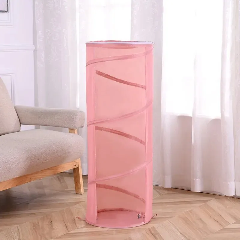 Transparent Cylindrical Toy Storage Bag – Dustproof Display Bucket for Plush Dolls & Children's Toys