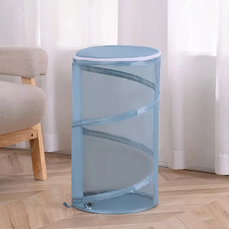 Transparent Cylindrical Toy Storage Bag – Dustproof Display Bucket for Plush Dolls & Children's Toys