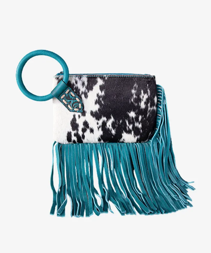 Trinity Ranch Genuine Hair-On Cowhide Fringe Clutch