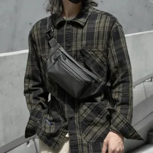 UAKISS  -   Men's Multi-function Waterproof Casual Chest Bag Lightweight Zip Outdoor Sports Waist Bag for Male with Headphone Jack Design