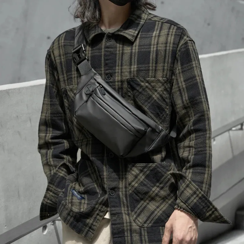 UAKISS  -   Men's Multi-function Waterproof Casual Chest Bag Lightweight Zip Outdoor Sports Waist Bag for Male with Headphone Jack Design