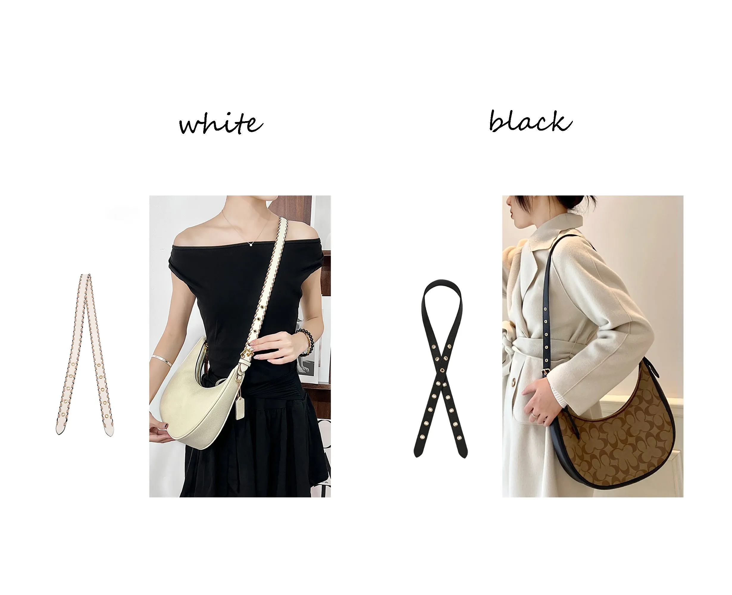 Underarm modification adjustable crossbody replacement strap for Luna Pebble Leather Shoulder Bag