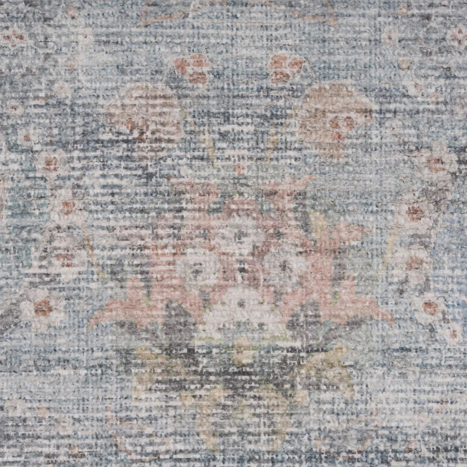 Vintage Blue Terra Floral Rug - Atticus