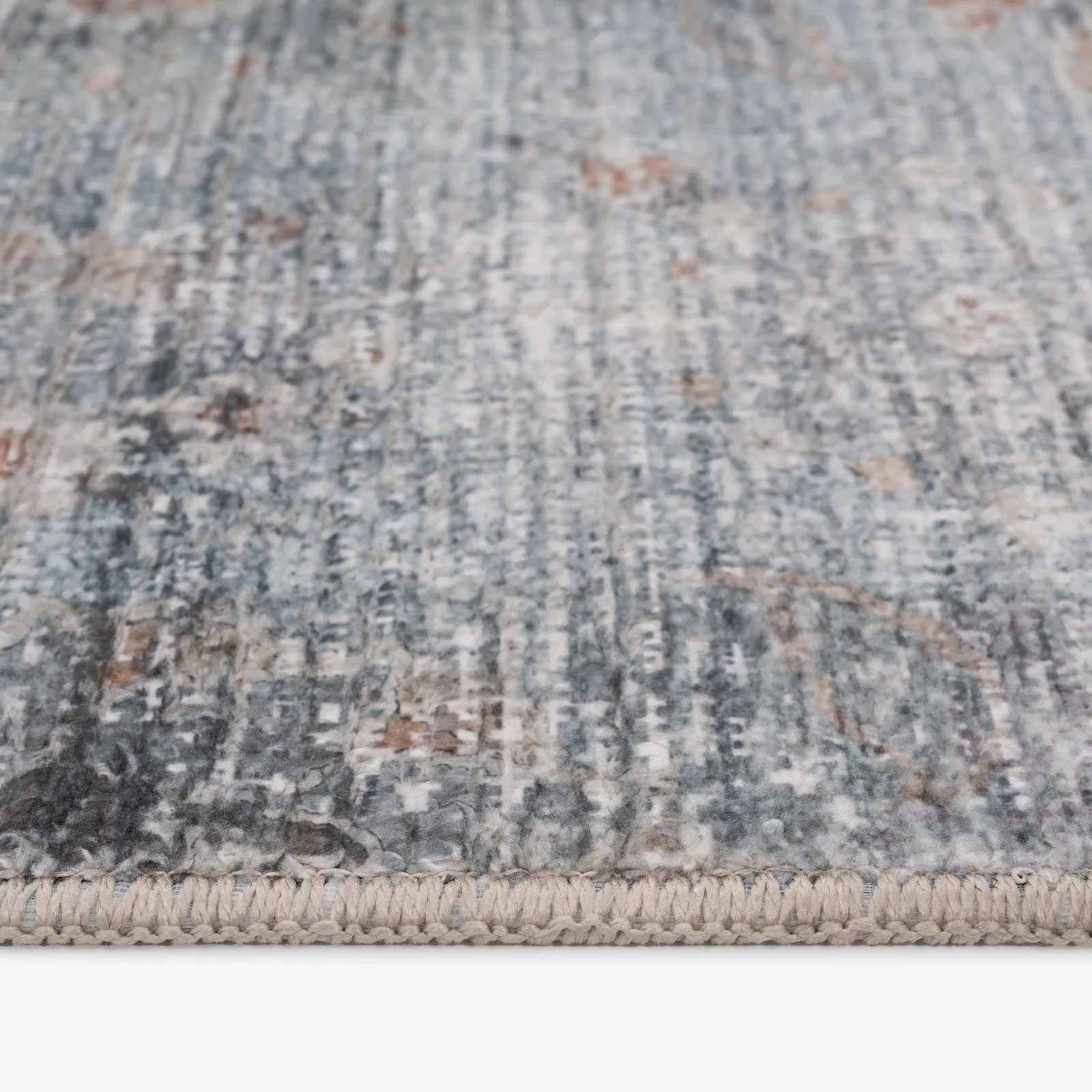 Vintage Blue Terra Floral Rug - Atticus