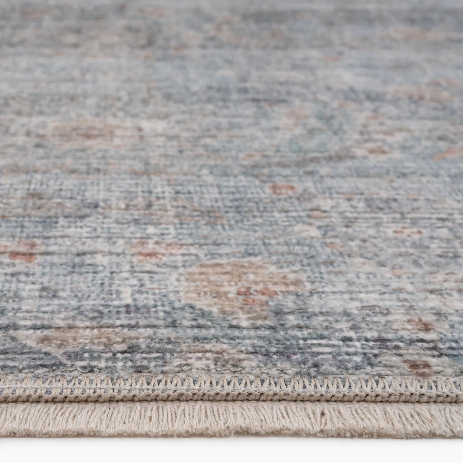 Vintage Blue Terra Floral Rug - Atticus