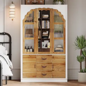 Wardrobe With Exquisite Carvings and Mirror