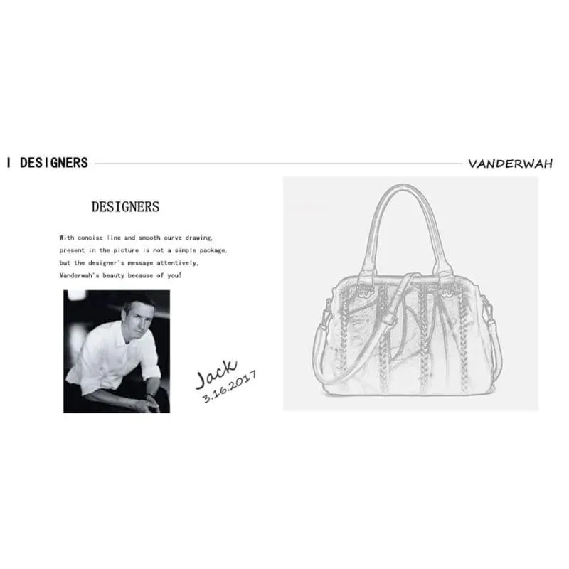 Weave Fashion Genuine Leather Sheepskin WomenHand Bag