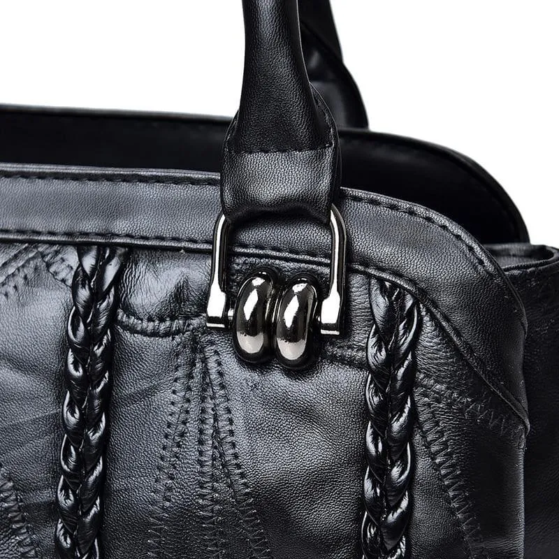 Weave Fashion Genuine Leather Sheepskin WomenHand Bag