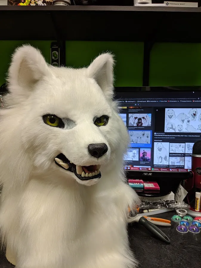 White Wolf (Fushi) Head, Hands, Tail.