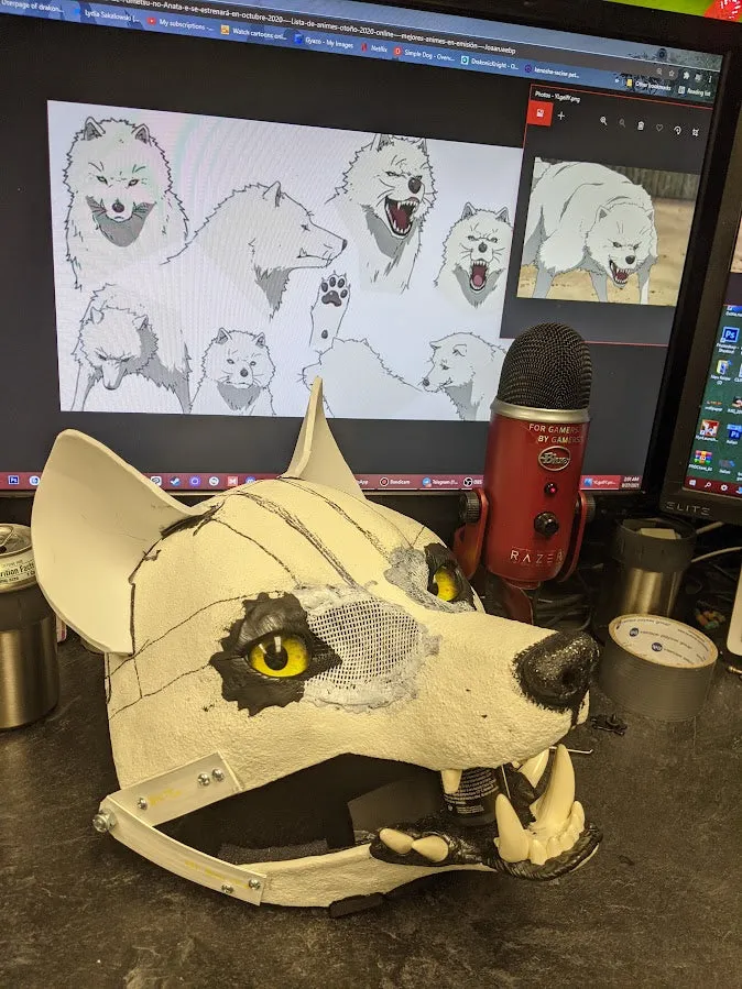 White Wolf (Fushi) Head, Hands, Tail.