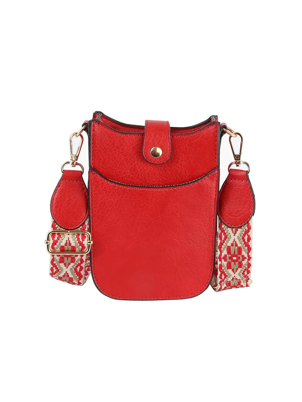 Woven Strap Accented Crossbody Sling