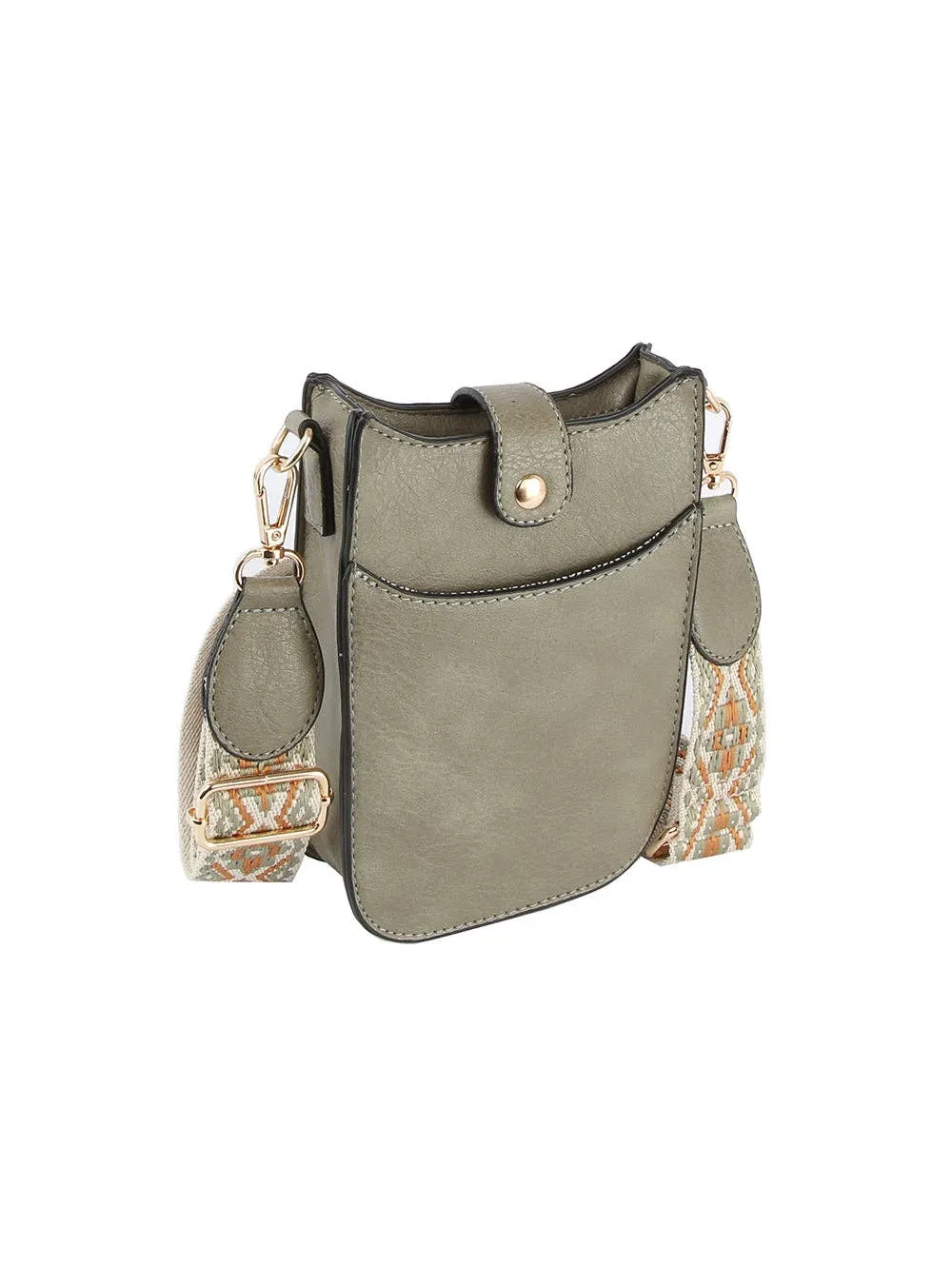 Woven Strap Accented Crossbody Sling