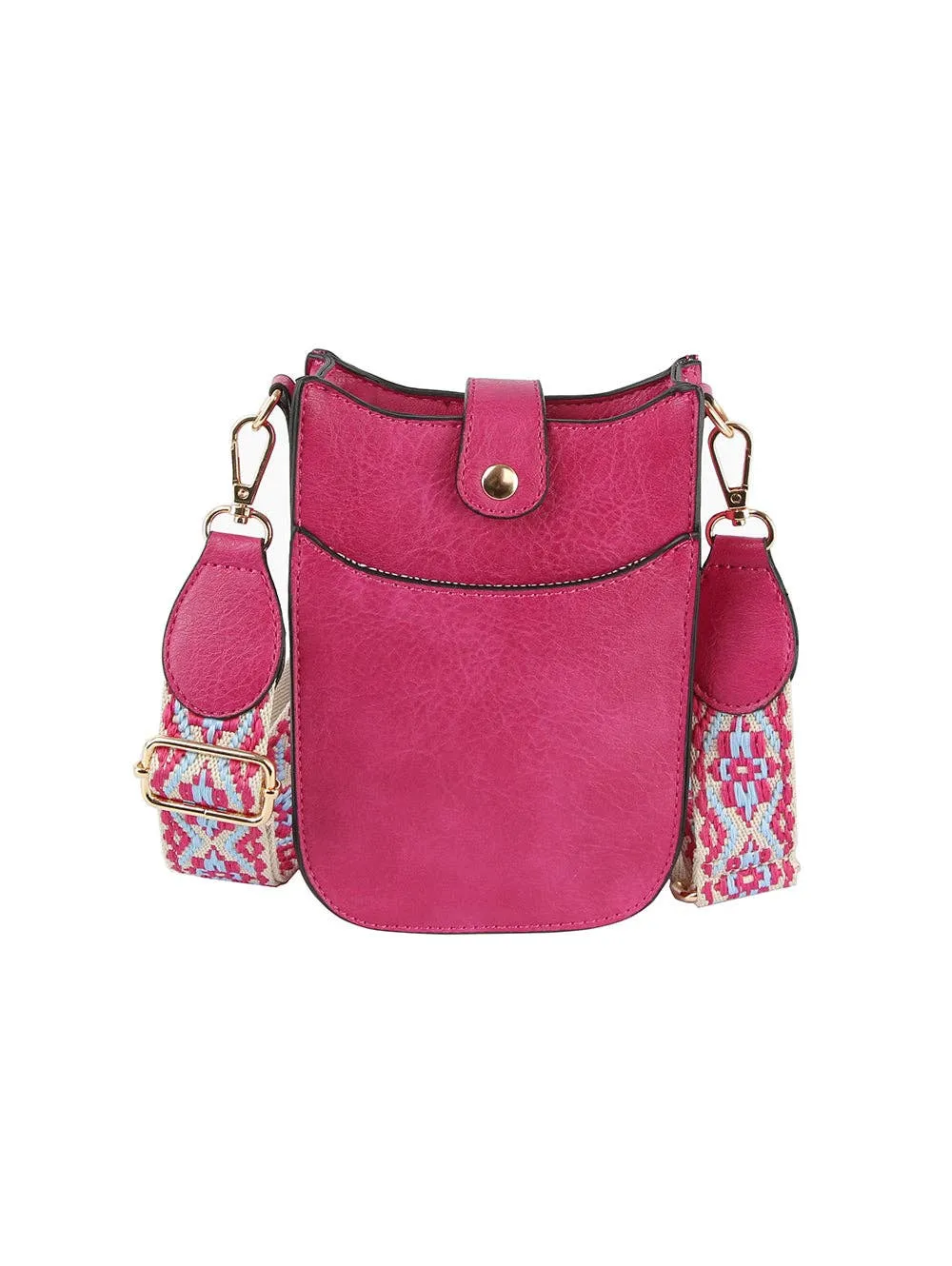Woven Strap Accented Crossbody Sling