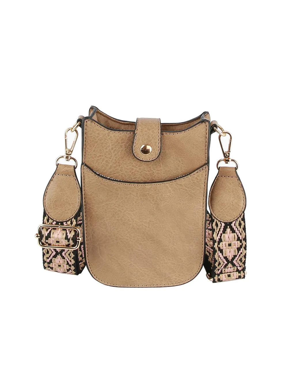 Woven Strap Accented Crossbody Sling