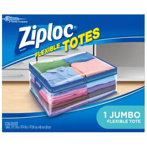 Ziploc Storage Bags for Clothes, Flexible Totes for Easy and Convenient Storage, 1 Jumbo Bag